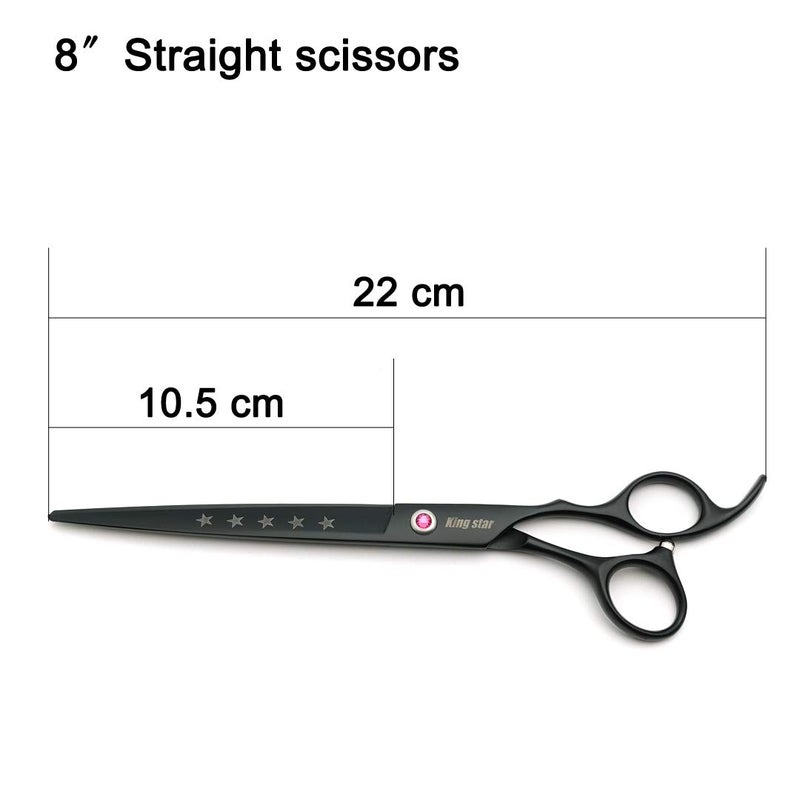 Kingstar 8.0in. Matt Black Professional Pet Grooming Scissors Set,Straight & Thinning & Curved Scissors Set with Comb,Dog Grooming,A559 - Image 5